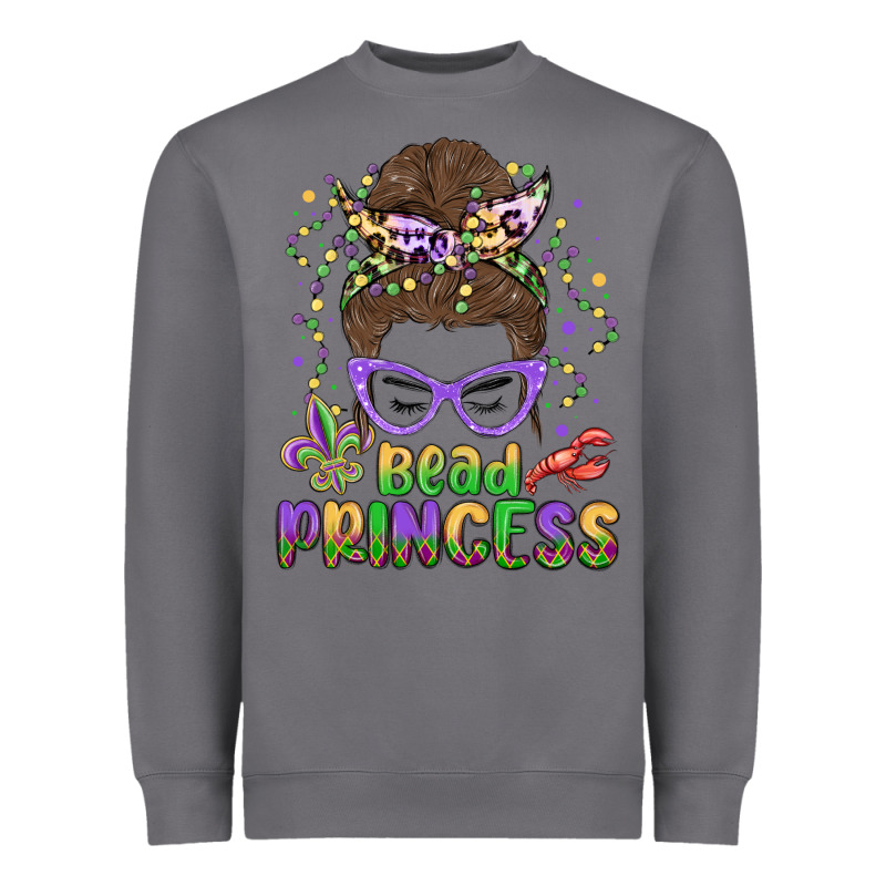 Bead Princess Messy Bun Mardi Gras Heavyweight Sweatshirt by MaliasSmallBusiness | Teevron