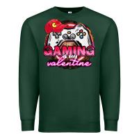 Sports Green Gaming is my valentine Premium Sweatshirt - HowdyJamesFarm