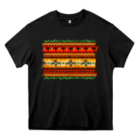 Black bullskull thunderbird aztec pattern warm colors Heavy Core Tee - BarkalooDesign