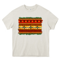Cream bullskull thunderbird aztec pattern warm colors Heavy Core Tee - BarkalooDesign