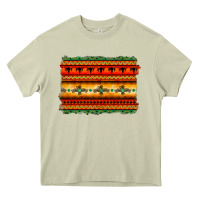Mossy bullskull thunderbird aztec pattern warm colors Heavy Core Tee - BarkalooDesign