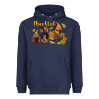Navy Thankful afro gnome Heavyweight Hoodie - NancyCooperArtShop