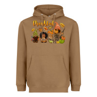 Toasted Coconut Thankful afro gnome Heavyweight Hoodie - NancyCooperArtShop