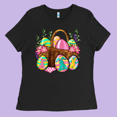 Easter Eggs With Basket Easter Day Ladies Tee Designed By Neo Western