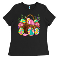 Black Easter eggs with basket Easter Day Ladies Tee - Neo Western