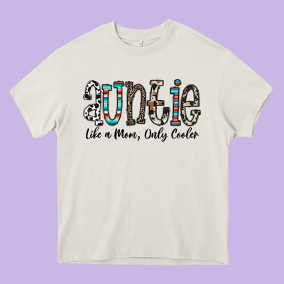 Auntie  Like A Mom, Only Cooler Heavy Core Tee Designed By Cowhidedigitalart