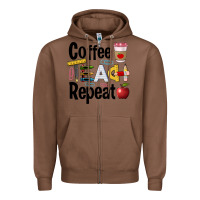 Chestnut coffee teach repeat Zipper Hoodie - BarkalooDesign