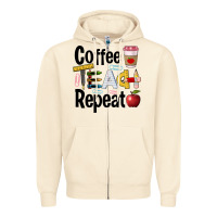 Sandshell coffee teach repeat Zipper Hoodie - BarkalooDesign
