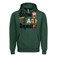 Sports Green coffee teach repeat Zipper Hoodie - BarkalooDesign