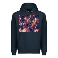Navy American flag sparkly  tumbler Premium Hoodie - HowdyJamesFarm
