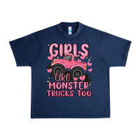 Navy girls like monster trucks too Urban Heavy Tee - MaliasSmallBusiness