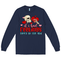 Navy if i had feelings they d be for you Long Sleeve Tee - MaliasSmallBusiness