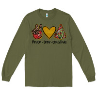 Army Green peace love christmas Long Sleeve Tee - JahusDesignShop