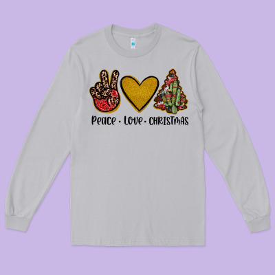 Peace Love Christmas Long Sleeve Tee Designed By Jahusdesignshop