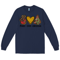 Navy peace love christmas Long Sleeve Tee - JahusDesignShop