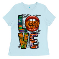 Baby Blue Love Halloween Lips Ladies Tee - CowhideDigitalArt