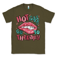 Army Green hot girls go to therapy Classic Tee - MaliasSmallBusiness