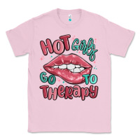Bubblegum Pink hot girls go to therapy Classic Tee - MaliasSmallBusiness