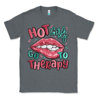 Charcoal Heather hot girls go to therapy Classic Tee - MaliasSmallBusiness
