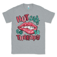 Heather Grey hot girls go to therapy Classic Tee - MaliasSmallBusiness