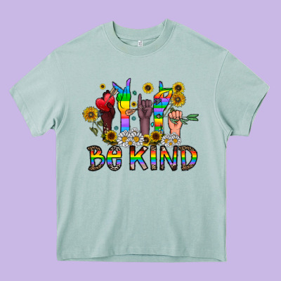 Be Kind Heavy Core Tee Designed By Cowhidedigitalart