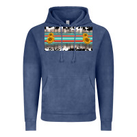 Vintage Denim western cowhide serape sunflower mama license plate Vintage Hoodie - BarkalooDesign