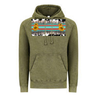 Vintage Olive western cowhide serape sunflower mama license plate Vintage Hoodie - BarkalooDesign