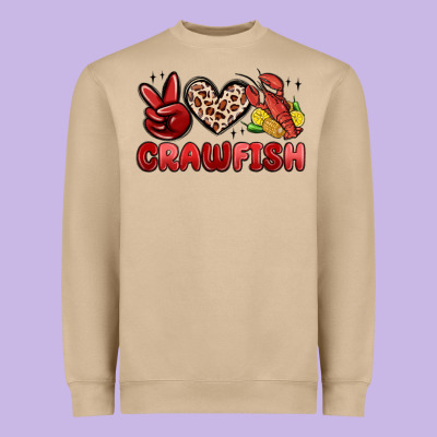 Peace Love Crawfish Heavyweight Sweatshirt Designed By Maliassmallbusiness