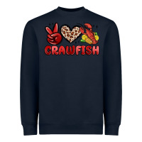 Navy peace love crawfish Heavyweight Sweatshirt - MaliasSmallBusiness