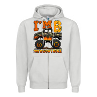 Dove Grey i'm six this is how i roll monster truck birthday Zipper Hoodie - Jasminsmagicworld