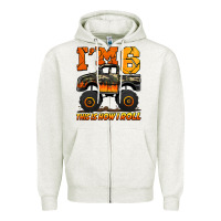 Oatmeal Heather i'm six this is how i roll monster truck birthday Zipper Hoodie - Jasminsmagicworld