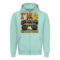 Seafoam i'm six this is how i roll monster truck birthday Zipper Hoodie - Jasminsmagicworld
