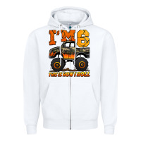 White i'm six this is how i roll monster truck birthday Zipper Hoodie - Jasminsmagicworld
