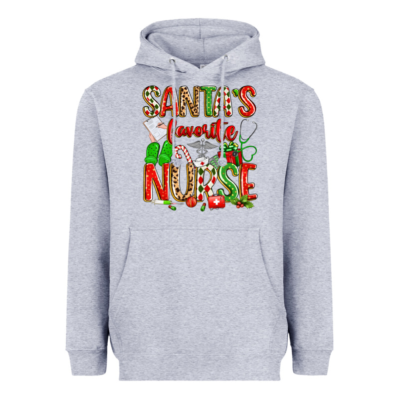Santa's Favorite Nurse Heavyweight Hoodie by texasbilliewilder | Teevron