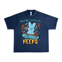 Navy skateboard bunny Urban Heavy Tee - MaliasSmallBusiness