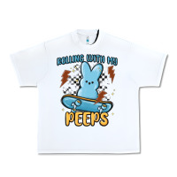 White skateboard bunny Urban Heavy Tee - MaliasSmallBusiness