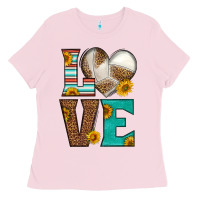 Bubblegum Pink western volleyball love Ladies Tee - HRA Design Shop