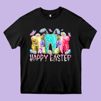 Happy Easter Tooth Heavy Core Tee Designed By Racoondesign
