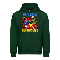 Forest Green Autism is my superpower Autism Awareness Day Urban Hoodie - FaDigitalArtStudio