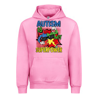 Fuchsia Pink Autism is my superpower Autism Awareness Day Urban Hoodie - FaDigitalArtStudio