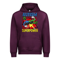 Mauve Wine Autism is my superpower Autism Awareness Day Urban Hoodie - FaDigitalArtStudio