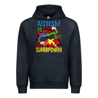 Navy Autism is my superpower Autism Awareness Day Urban Hoodie - FaDigitalArtStudio
