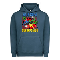 Pigment Midnight Navy Autism is my superpower Autism Awareness Day Urban Hoodie - FaDigitalArtStudio