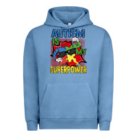 Pigment Pebble Blue Autism is my superpower Autism Awareness Day Urban Hoodie - FaDigitalArtStudio