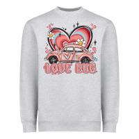 Heather Grey love bug Heavyweight Sweatshirt - MaliasSmallBusiness