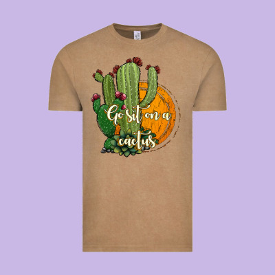 Cactus Go Sit On A Cactus Vintage Tee Designed By Jasminsmagicworld