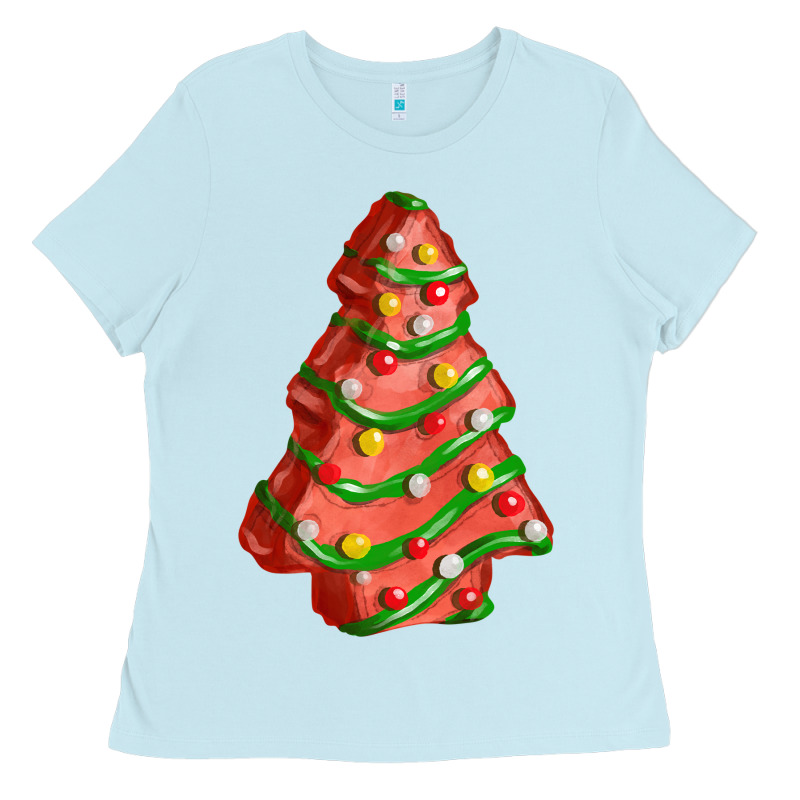 Red Christmas Cake Fa Element Ladies Tee by FaDigitalArtStudio | Teevron