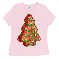 Bubblegum Pink red christmas cake fa element Ladies Tee - FaDigitalArtStudio