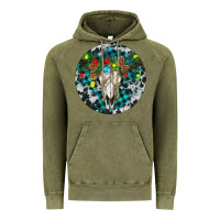 Vintage Olive Bull Skull Christmas Vintage Hoodie - RanaPortraitStore