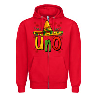 Red uno my first mexican birthday Zipper Hoodie - Jasminsmagicworld